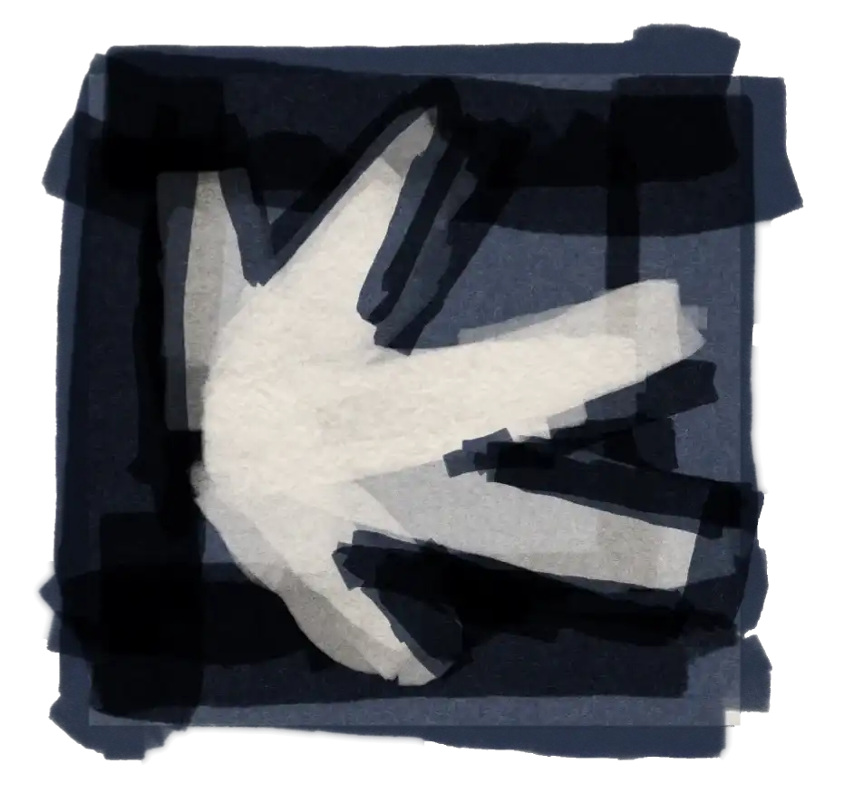 Hand illustration — flying hand